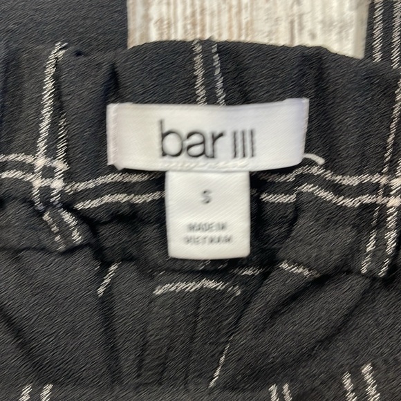 Bar III NWT Black White Window Pain Pull On High Waist Dress Pants Size Small - Picture 2 of 6